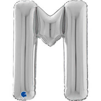 Balon Grabo 26'' Litera M srebrna , 66cm