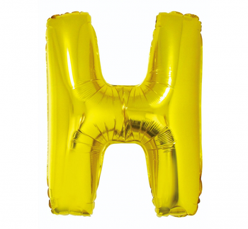 Balon foliowy "Litera H", złota, 89 cm