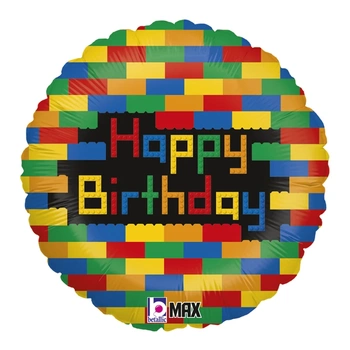 Balon foliowy Birthday Blocks 18'' - 46 cm