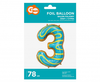 Balon foliowy Cyfra 3, ciasteczko, 78 cm