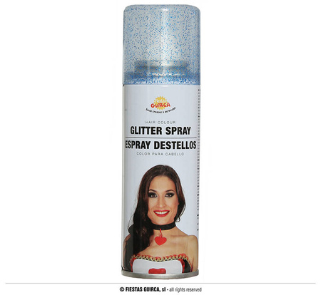 Spray do koloryzacji włosów, niebieski brokat 125ml.