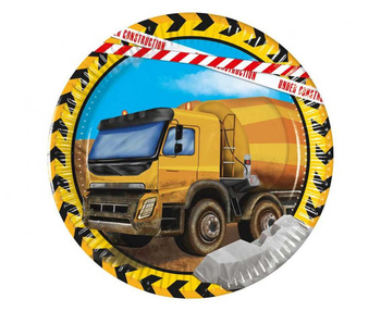Talerzyki papierowe Construction, 20 cm, 8 szt. (plastic-free)