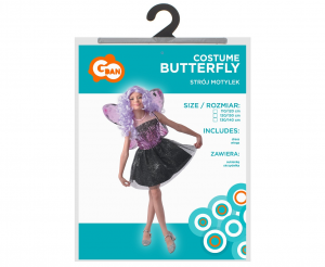 Strój dla dzieci Motylek (sukienka, skrzydełka), rozm. 120/130 cm