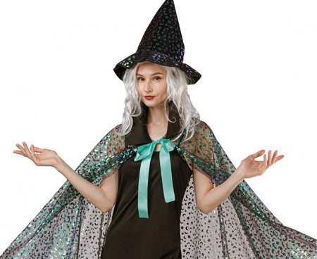 Zestaw dla dorosłych Księżycowa Czarownica (kapelusz, peleryna), rozm. M