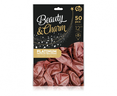 Balony Beauty&Charm, platynowe czerwone 12"/ 50 szt.