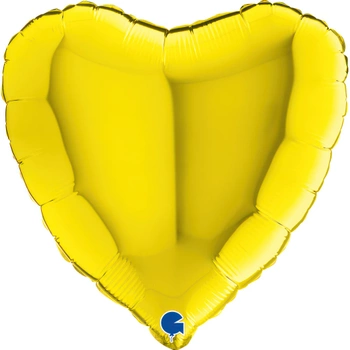 Balon Grabo Serce Żółte 18'' - 46 cm