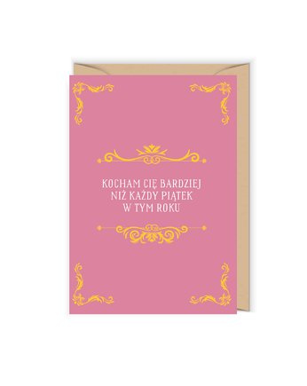 Kartka walentynkowa Kocham Cię bardziej niż piątki