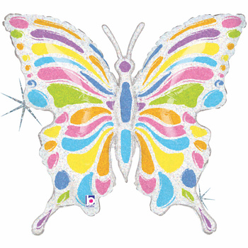 Balon Grabo 33'' 84cm Pastel Butterfly Motyl Holo