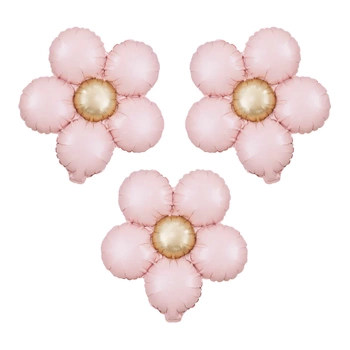 Balon foliowy Kwiat różowy matowy 45cm 3szt.