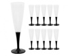Kieliszek do szampana, wielokrotnego użytku, czarna nóżka, 10 szt.
