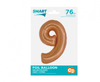 Balon foliowy Smart, Cyfra 9, miedziana, 76 cm