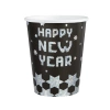 Kubek Happy New Year czarno-srebrny 220ml 6szt.