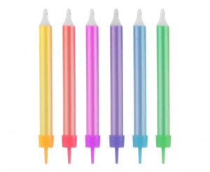 Świeczki kolorowe Jumbo, perłowy miks, 12 szt.