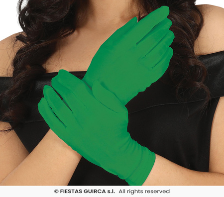 Rękawiczki ciemnozielone, krótkie 20 cm