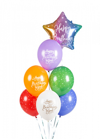 Balony 30 cm, Happy Birthday To You, mix, 1 szt