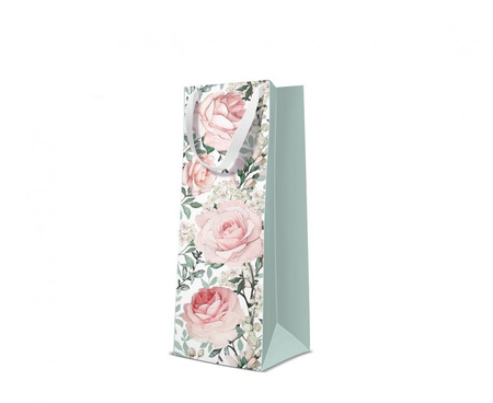 Torebka prezentowa na wino PAW Gorgeous Roses, 12x37x10 cm
