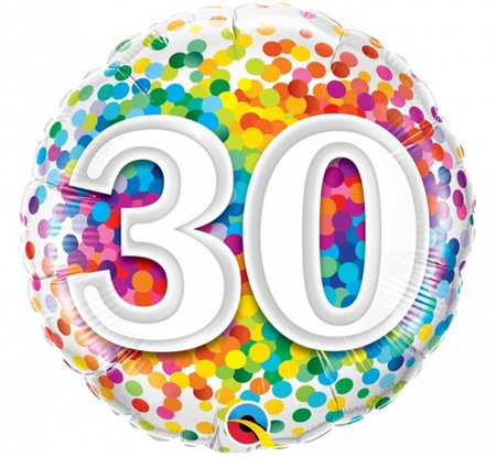 Balon foliowy 18" QL CIR "30 Confetti"