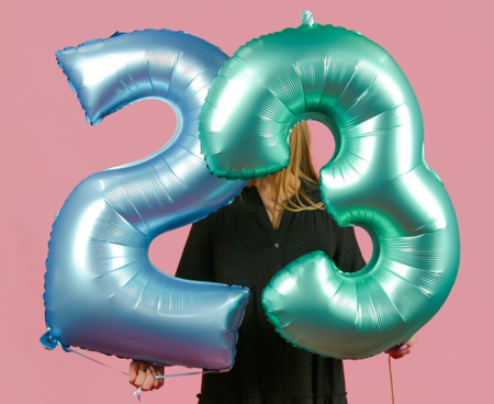 Balon foliowy Smart, Cyfra 8, j. niebieska matowa, 76 cm