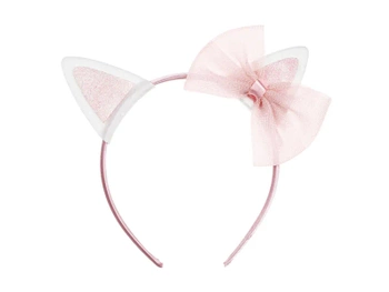 Opaska Kotek z kokardką, różowy