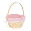 Koszyk wielkanocny wyłożony różową tkaniną
