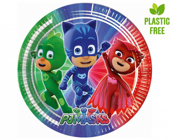 Talerzyki papierowe PJ Masks ,23cm, 8 szt. (plastic-free)