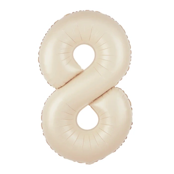 Balon foliowy cyfra 8 kremowy 100cm