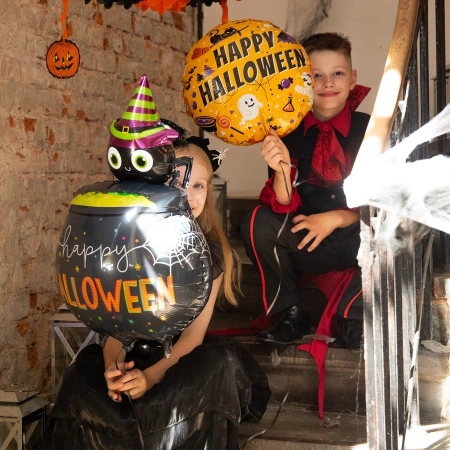 Balon foliowy Happy Halloween kot i spółka 45cm