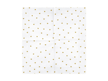 Serwetki Serca, biały, 33x33cm