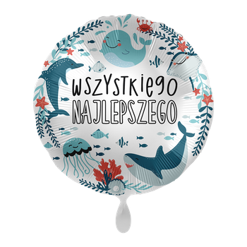 Balon foliowy 18" Under The Sea Birthday - Wszystkiego Najlepszego