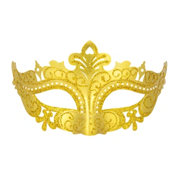 Maska karnawałowa z ornamentami, złota