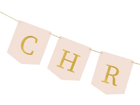 Baner ''Chrzest Święty'', 2 m, jasny różowy