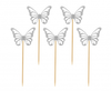 Piker B&C Motylki, srebrne, 12 szt.