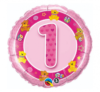 Balon foliowy 18" QL CIR "1 z obrazkami, różowy"