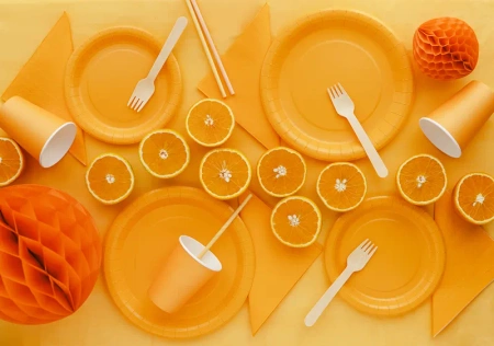 Talerzyki papierowe, jasny pomarańczowy, 18cm