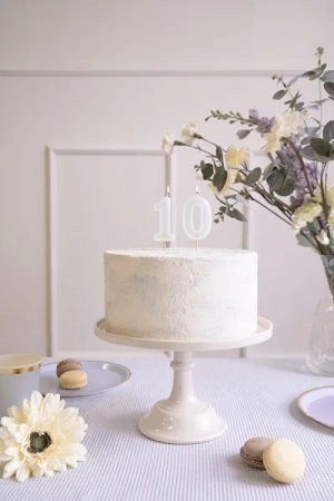 Świeczka urodzinowa Cyferka 0, jasna mięta, 6 cm