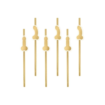 SŁOMKI PENISKI, ZŁOTE,  8 SZT.