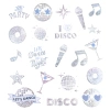 Tatuaże zmywalne Silver Disco 21szt. zestaw