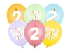 Balony 30 cm, na 2 urodziny, mix (6szt)