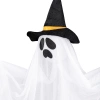 Dekoracja Halloween wiszący Duch w kapeluszu