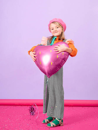 Balon foliowy Truskawka, 42x45cm, mix