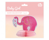 Dekoracja B&G na stół Baby Girl - słonik, jasnoróżowa
