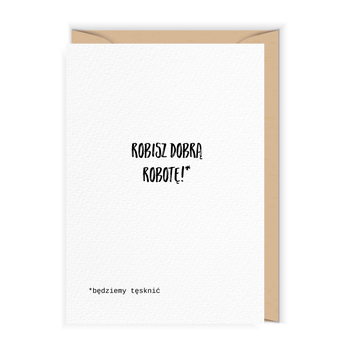 Kartka na pożegnanie kolegi/koleżanki z pracy "Dobra robota"