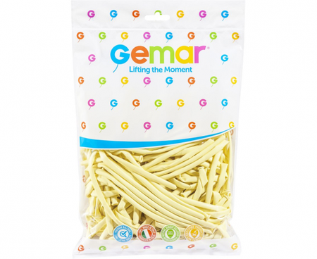 Balony D4 - Rurki włoskie kość słoniowa 59/ 100 szt. (macaron)