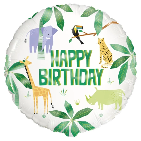 Balon foliowy Happy Birthday Safari 18"