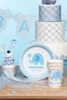 Kubeczki papierowe Baby Shower Słonik niebieski 6szt