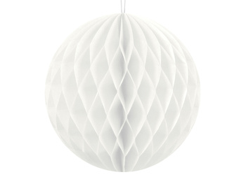 Kula bibułowa, biały, 10cm