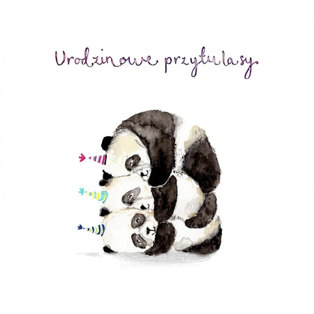 Kartka urodzinowa Trzy Pandy 