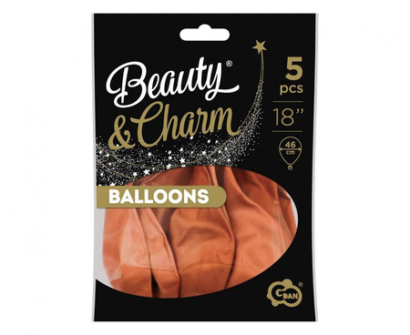 Balony Beauty&Charm, platynowe miedziane 18"/ 5 szt.