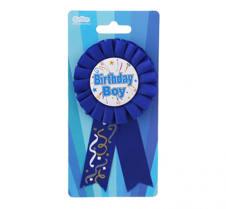 Kotylion Birthday Boy, niebieski