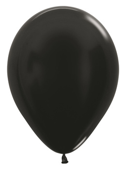 Balony Metallic Black 12", 50 szt